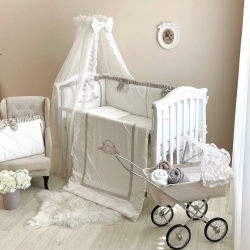 Lenjerie Patut Bebe Copii 6 piese Baby King latte
